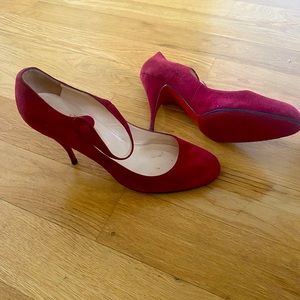 Red Christian Louboutin Mary Jane Heels, Size 41.5